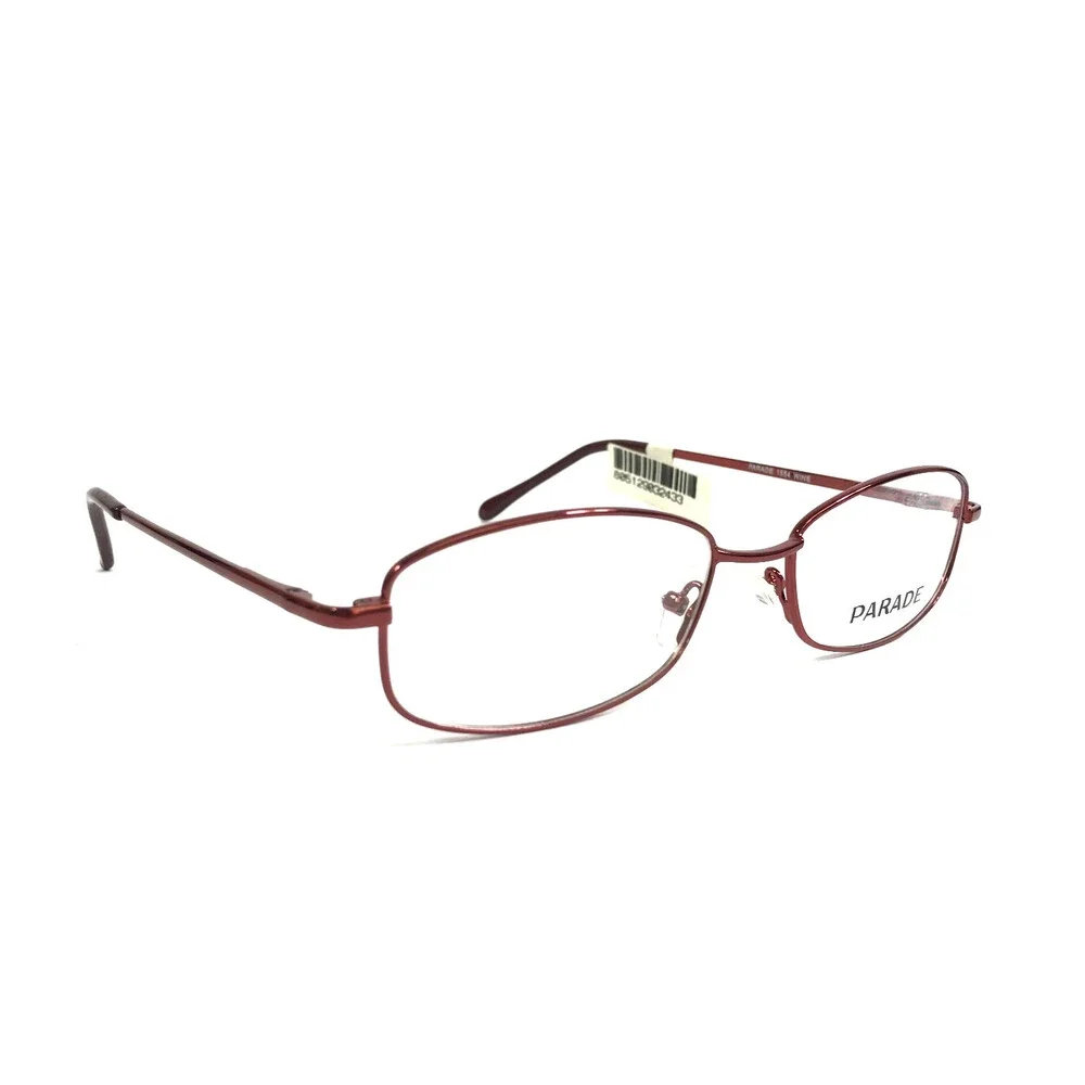 Parade Eyeglasses Frames 1554 WINE Red Rectangle Wire Rim 55-16-135